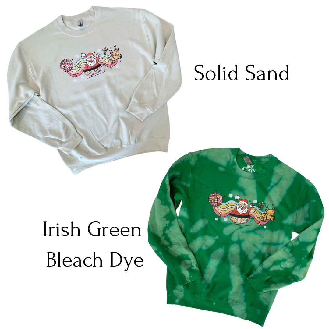 Disco Rainbow Santa Sweatshirt - 2 Color Options