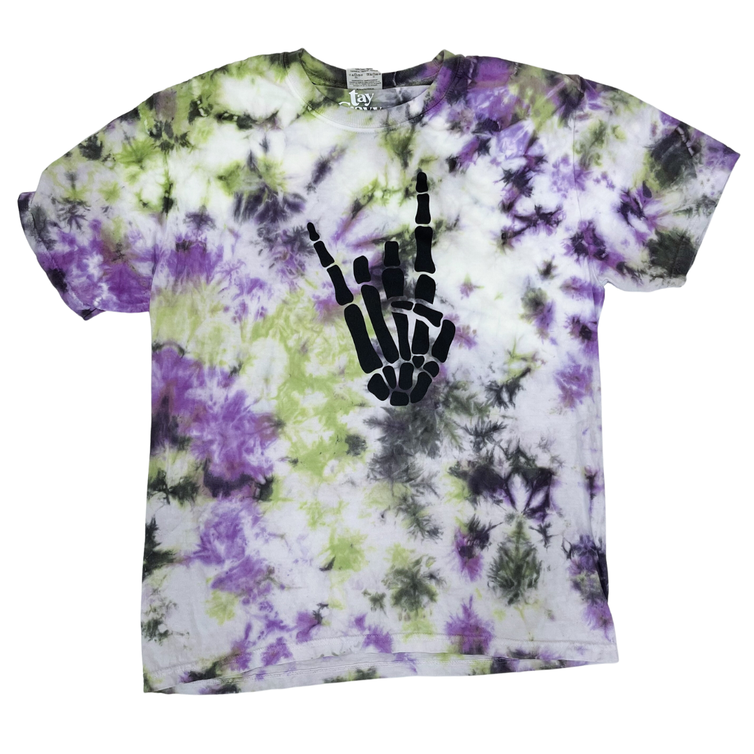 Rock On Skeleton Tie Dye Tee
