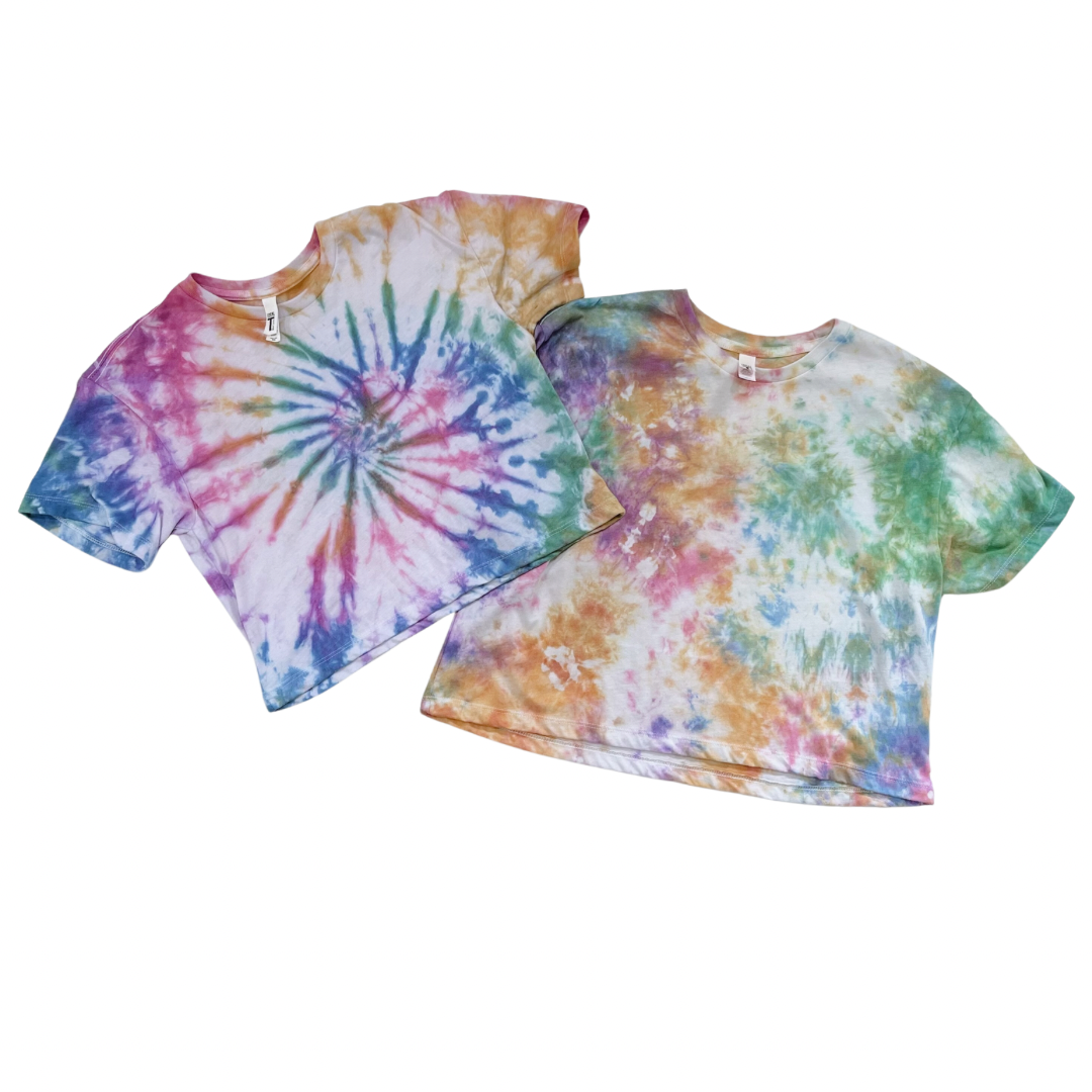 Rainbow Tie Dye Tees Crop Tops