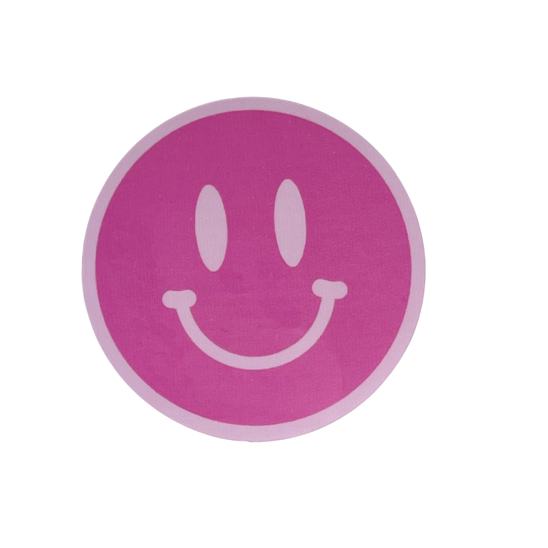 Pink Happy Face Sticker
