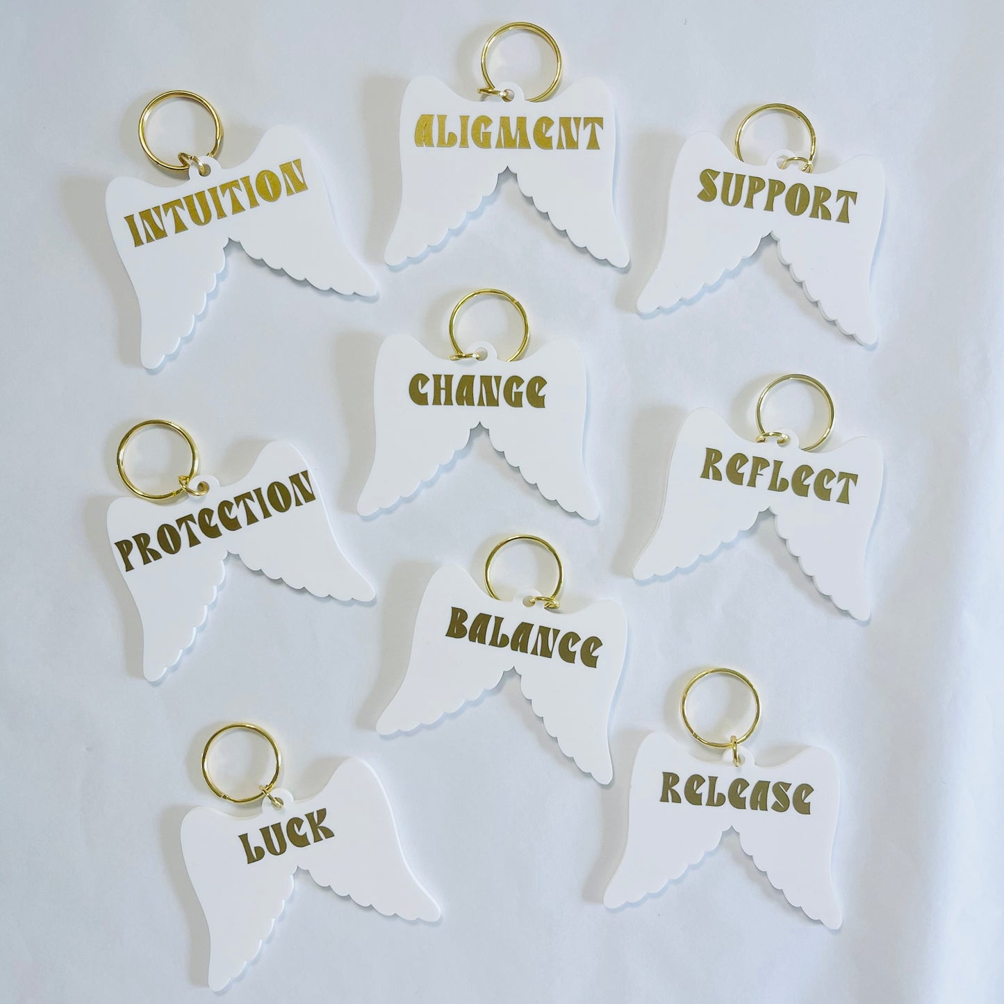 Angel Numbers Acrylic Wings Keychain