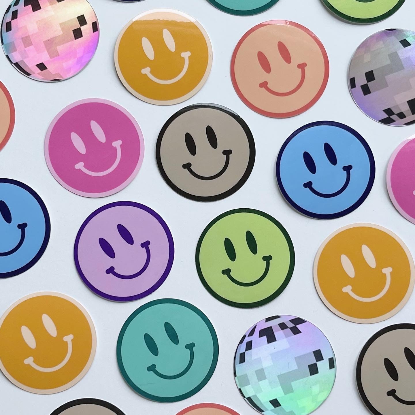 Pink Happy Face Sticker