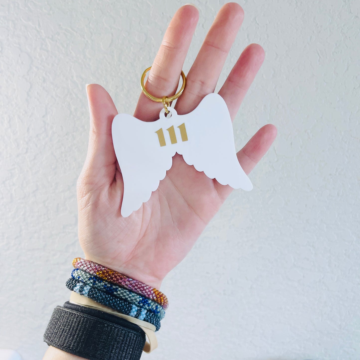 Angel Numbers Acrylic Wings Keychain
