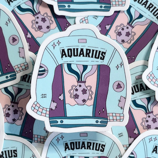 Aquarius Jean Jacket Sticker