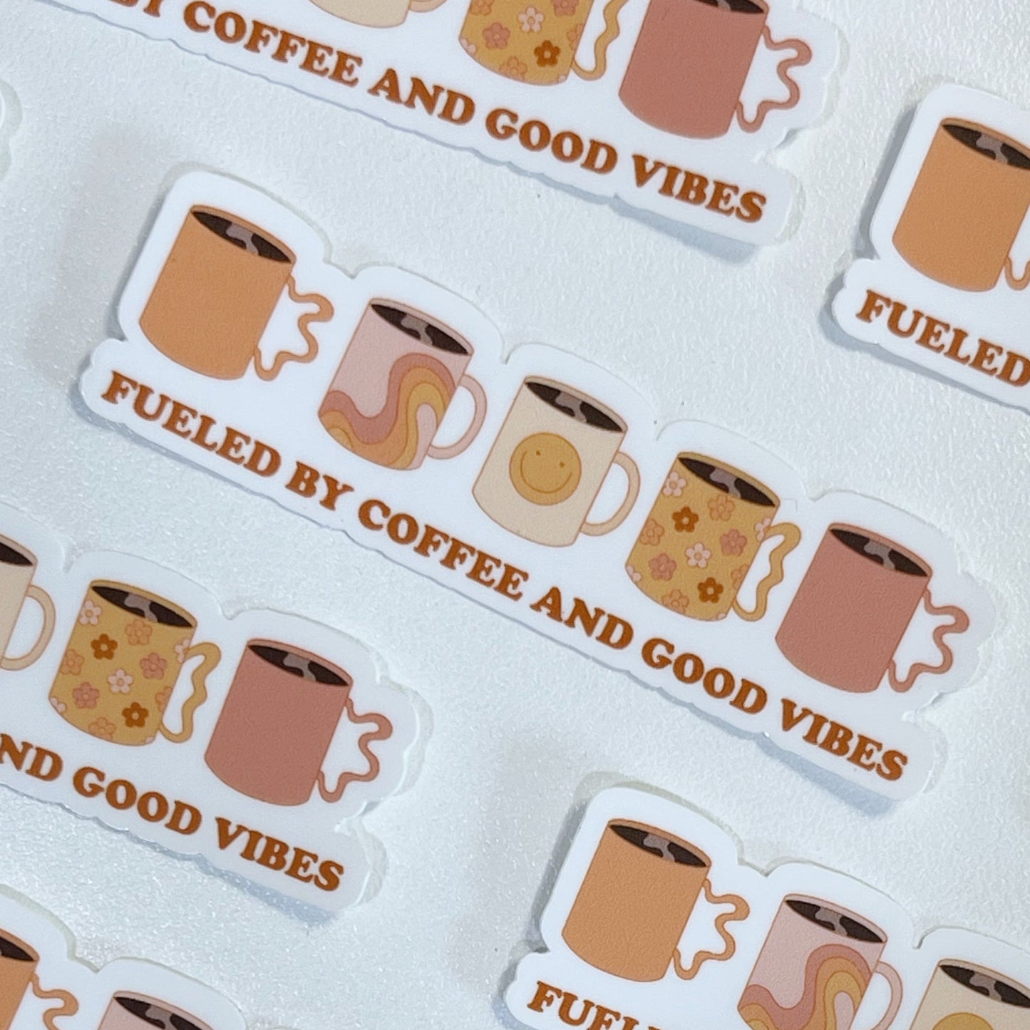 Fueled by coffee and good vibes sticker