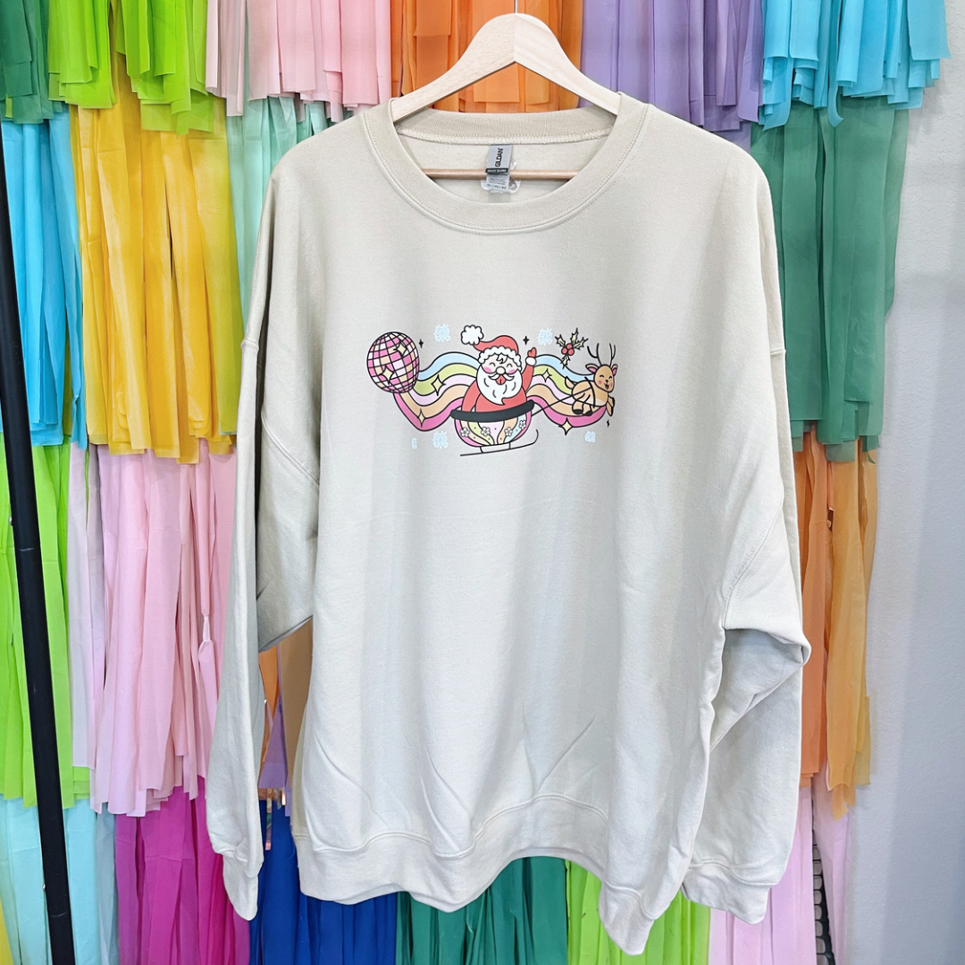 Disco Rainbow Santa Sweatshirt - 2 Color Options