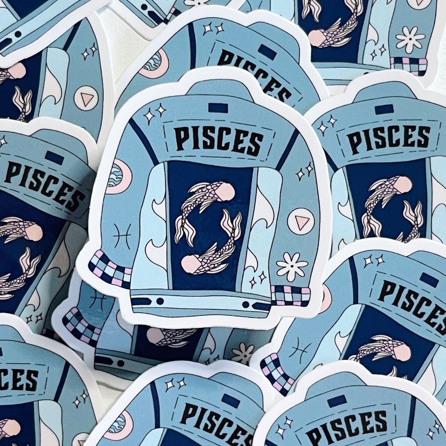 Pisces Jean Jacket Sticker