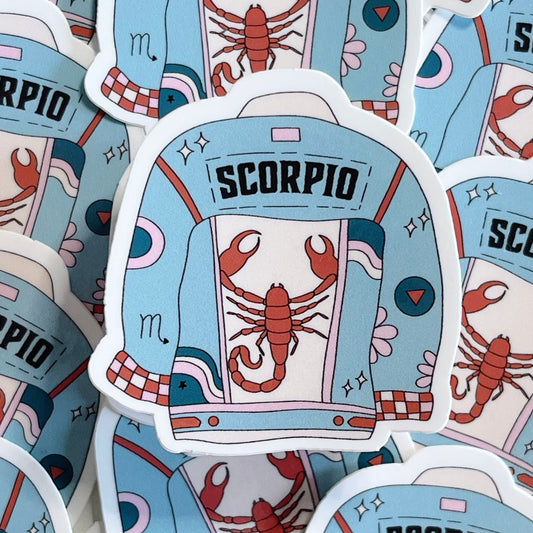 Scorpio Jean Jacket Sticker