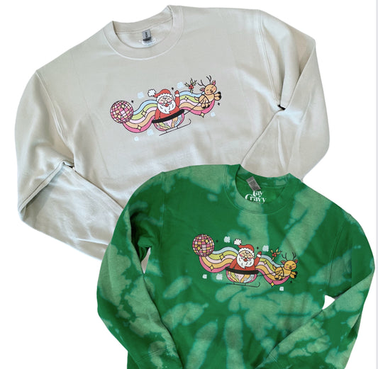 Disco Rainbow Santa Sweatshirt - 2 Color Options