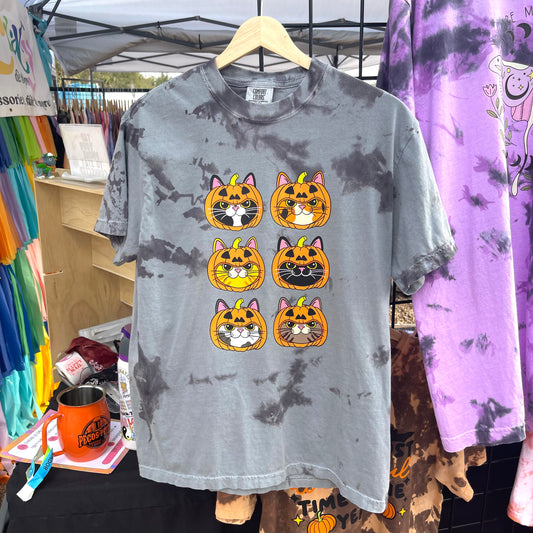 Pumpkin Cats Tie Dye Tee