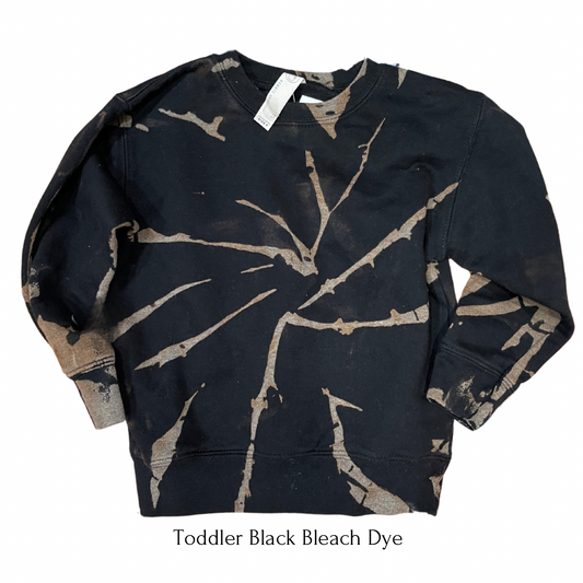 Toddler Black Bleach Dye Sweatshirt