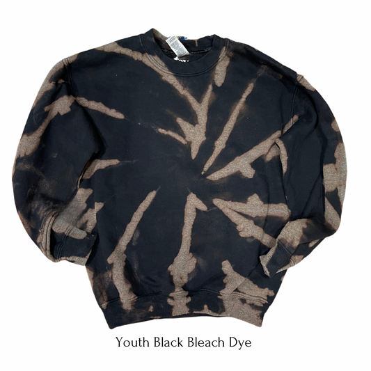 Youth Black Bleach Dye Sweatshirt