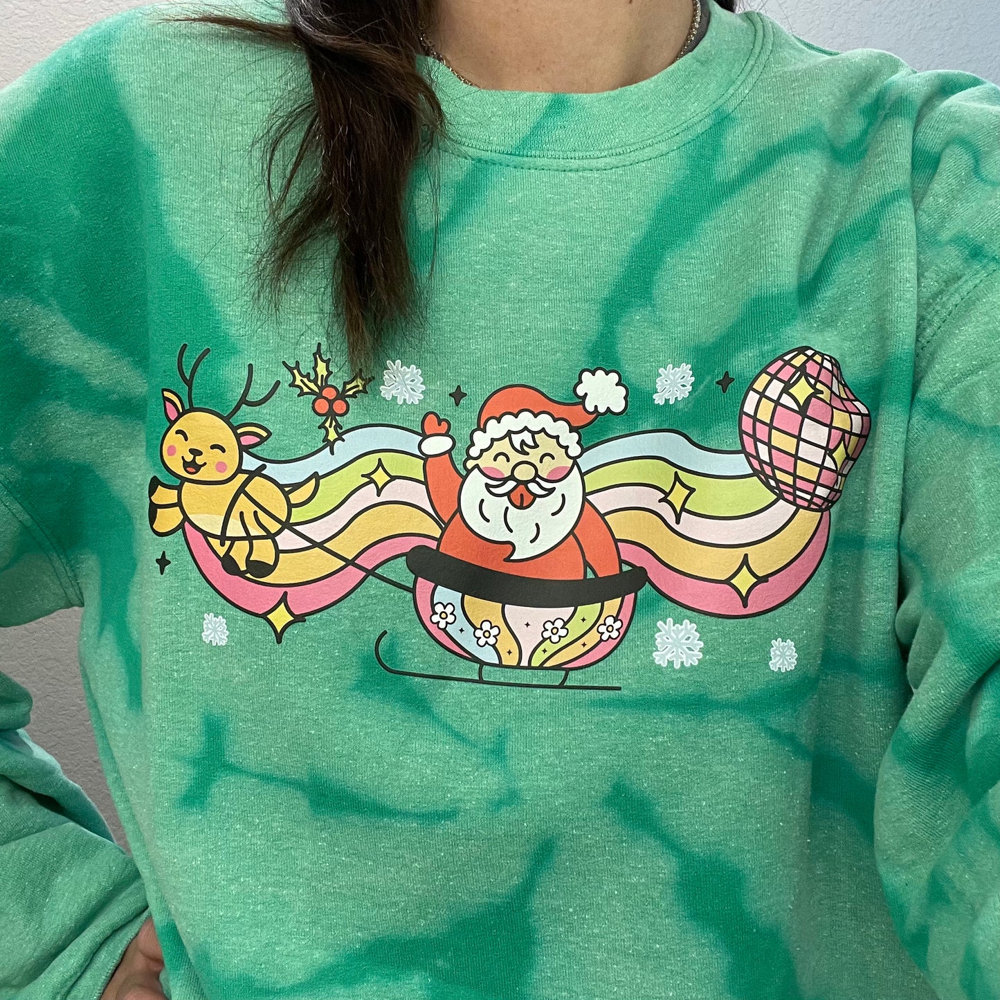 Disco Rainbow Santa Sweatshirt - 2 Color Options