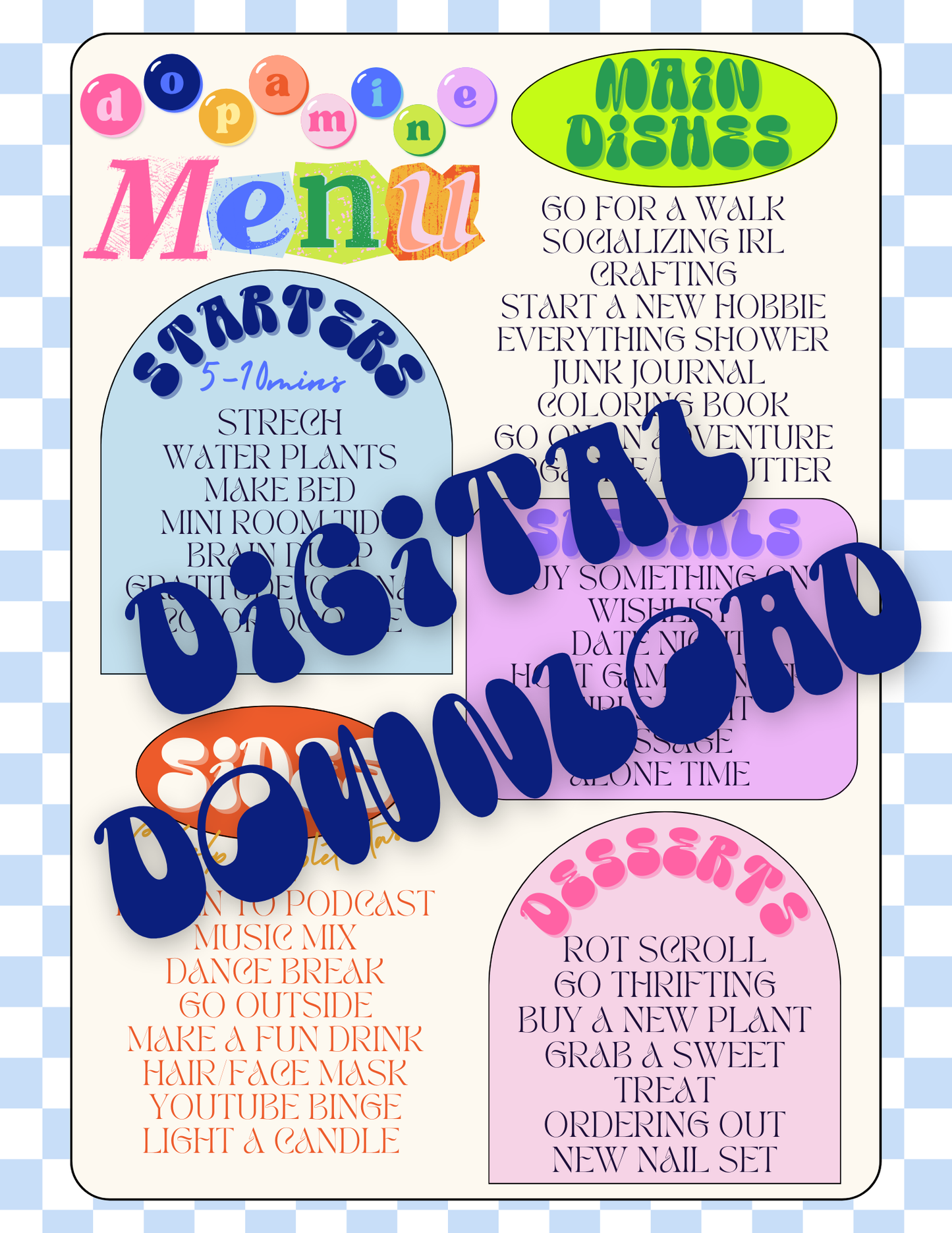 Dopamine Menu DIGITAL DOWNLOAD