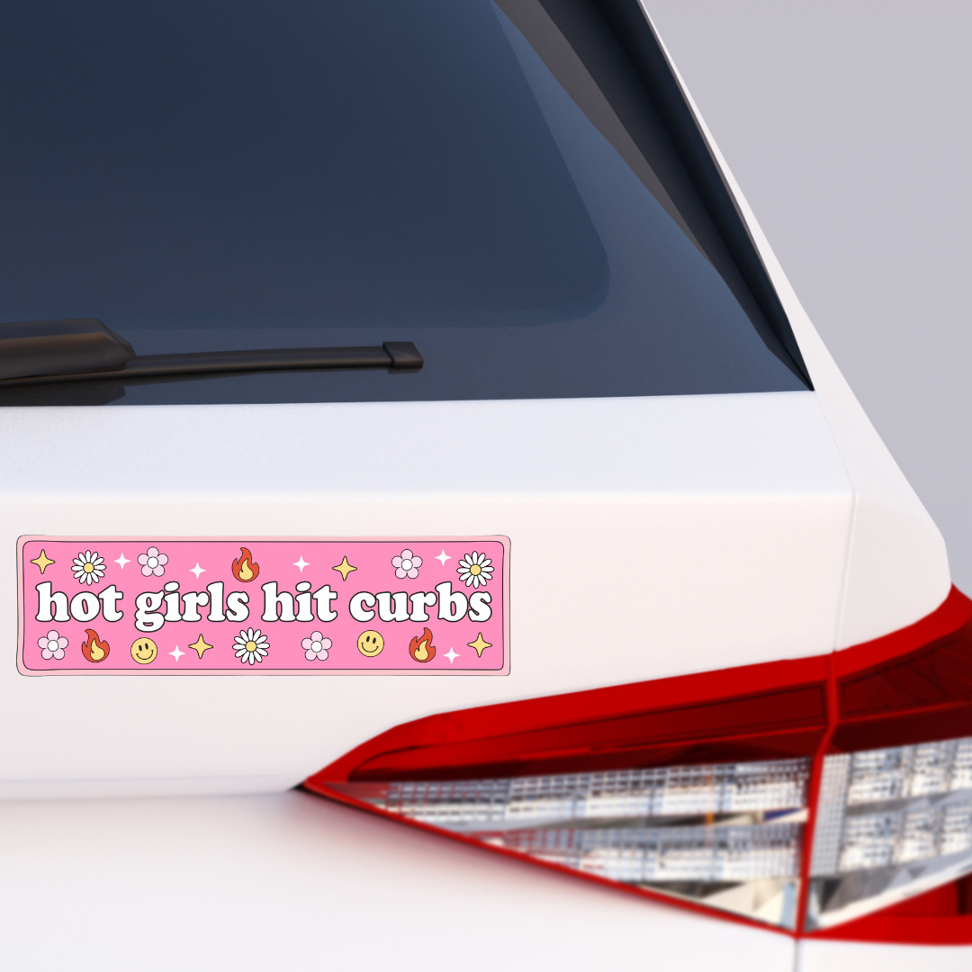 Hot Girls Hit Curbs Bumper Sticker