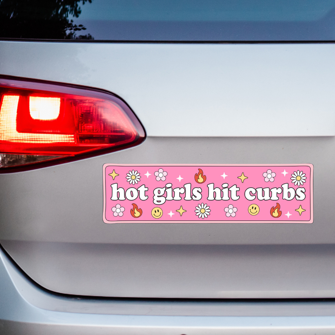 Hot Girls Hit Curbs Bumper Sticker