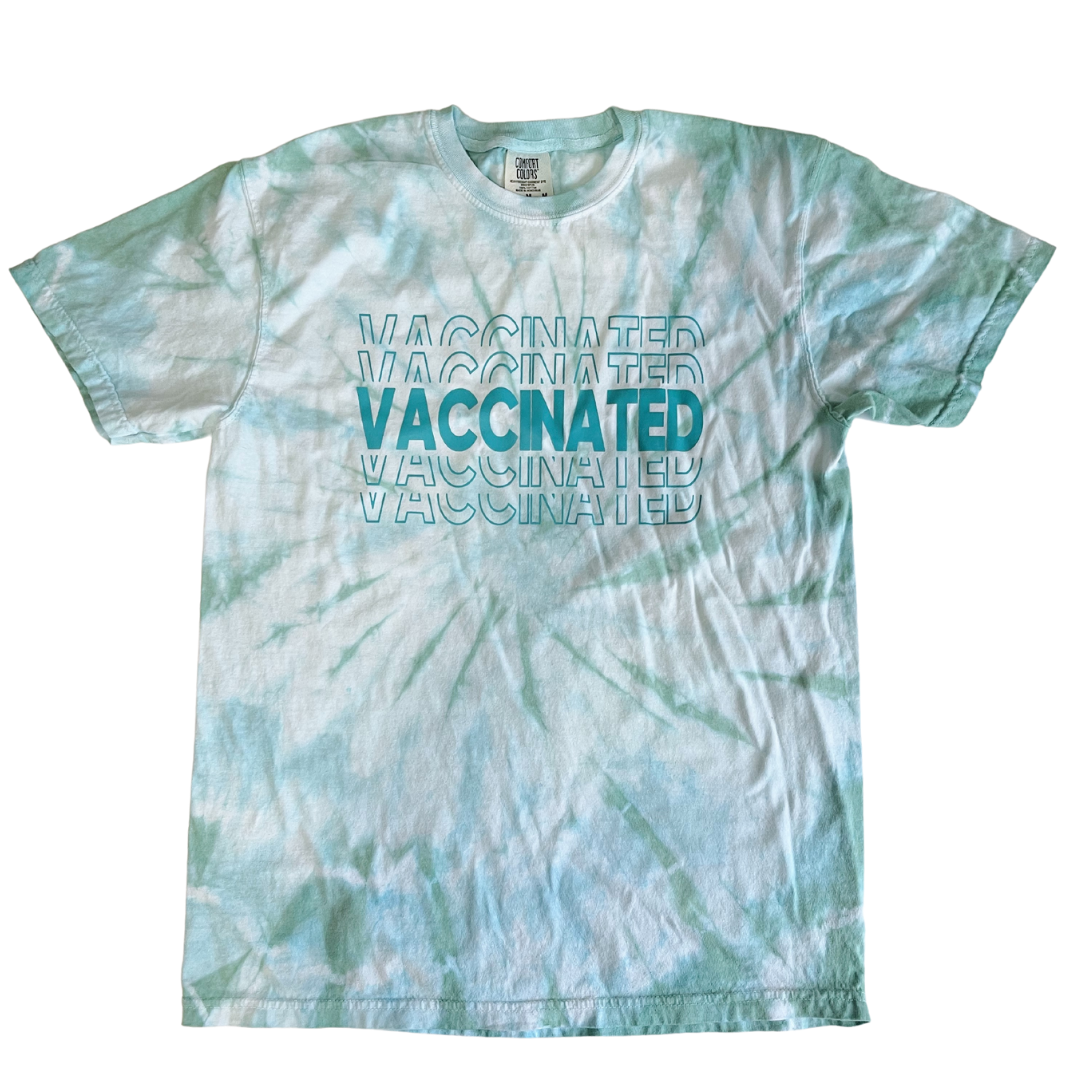 Teal Tie Dye VACCINATED Tee