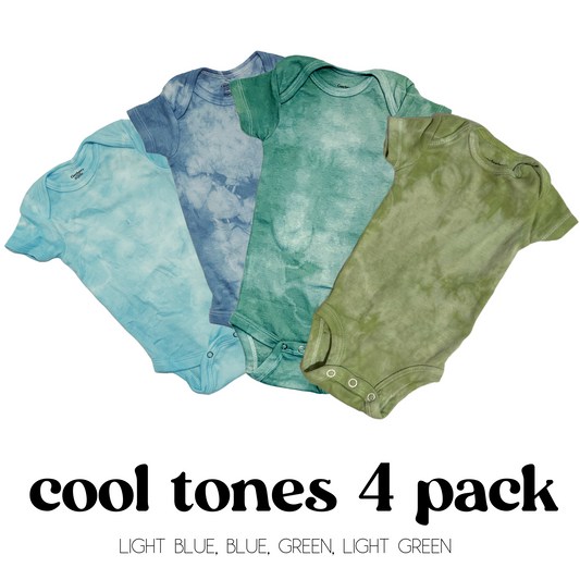 Cool Tones Baby Bodysuit 4 PACK