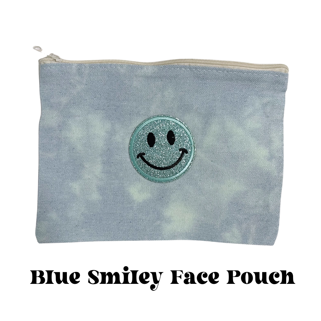 Smiley Face Tie Dye Canvas Zipper Pouch