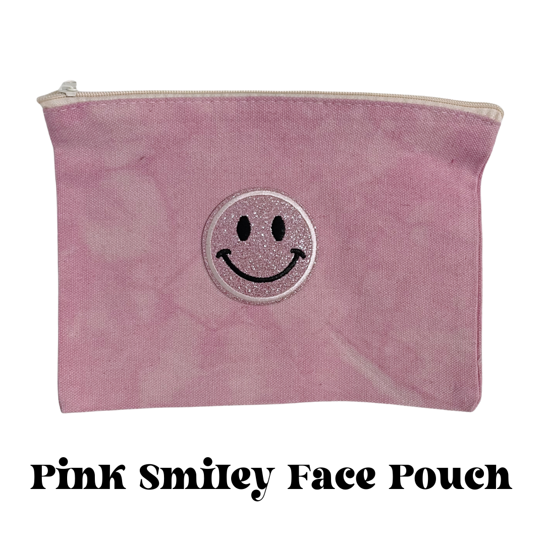 Smiley Face Tie Dye Canvas Zipper Pouch