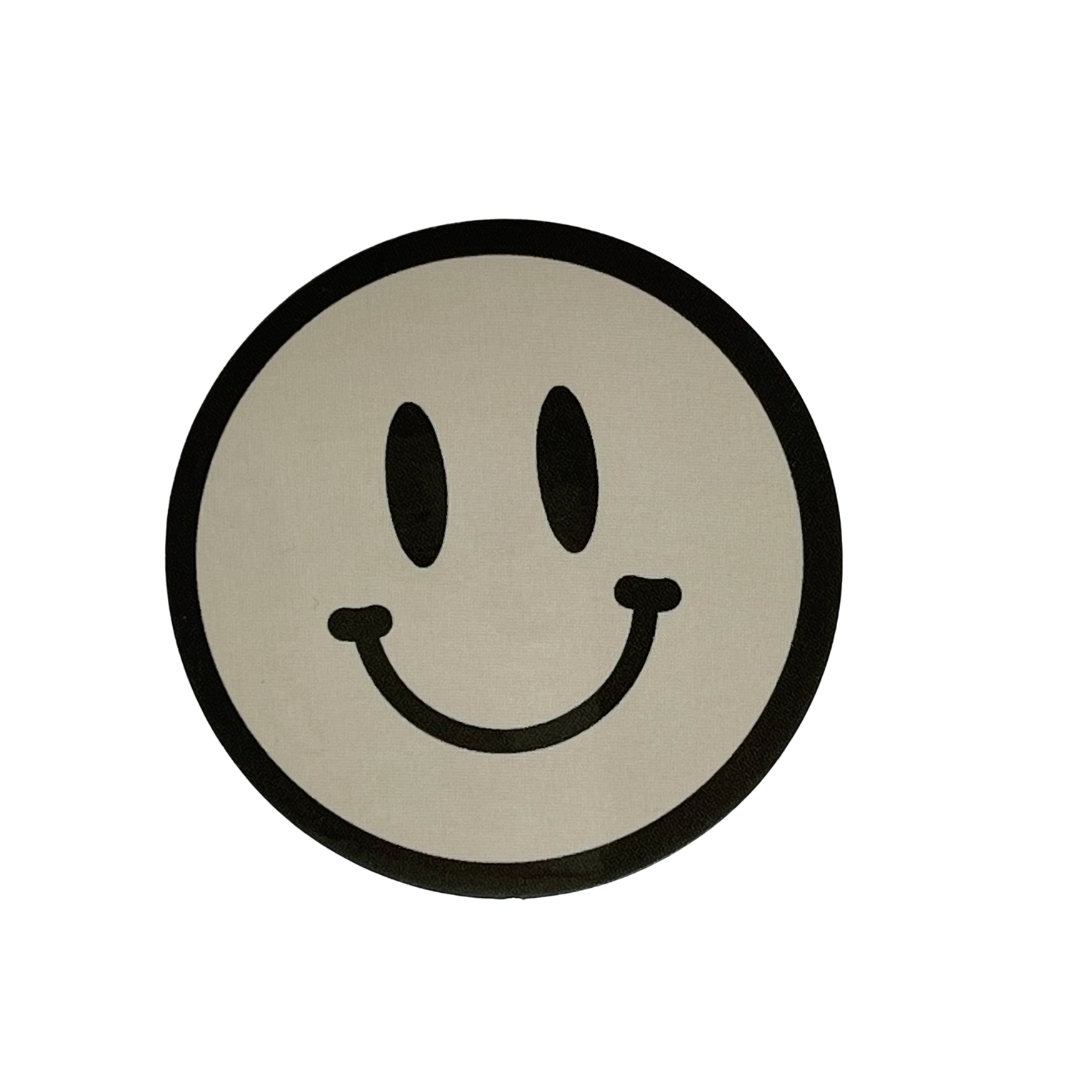 Tan Happy Face Sticker