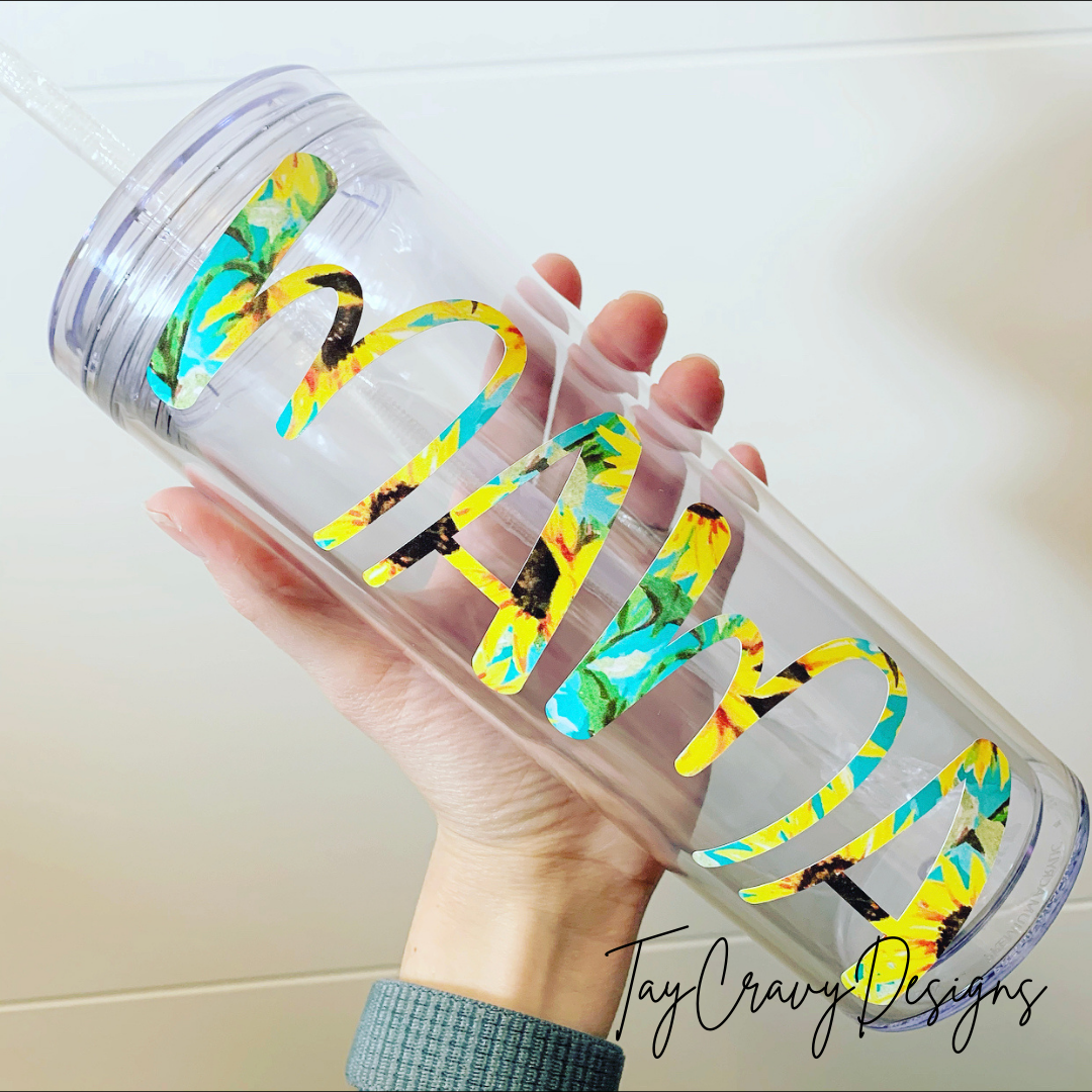 Pattern Mama 16oz Tumbler Cup - Bubble Font