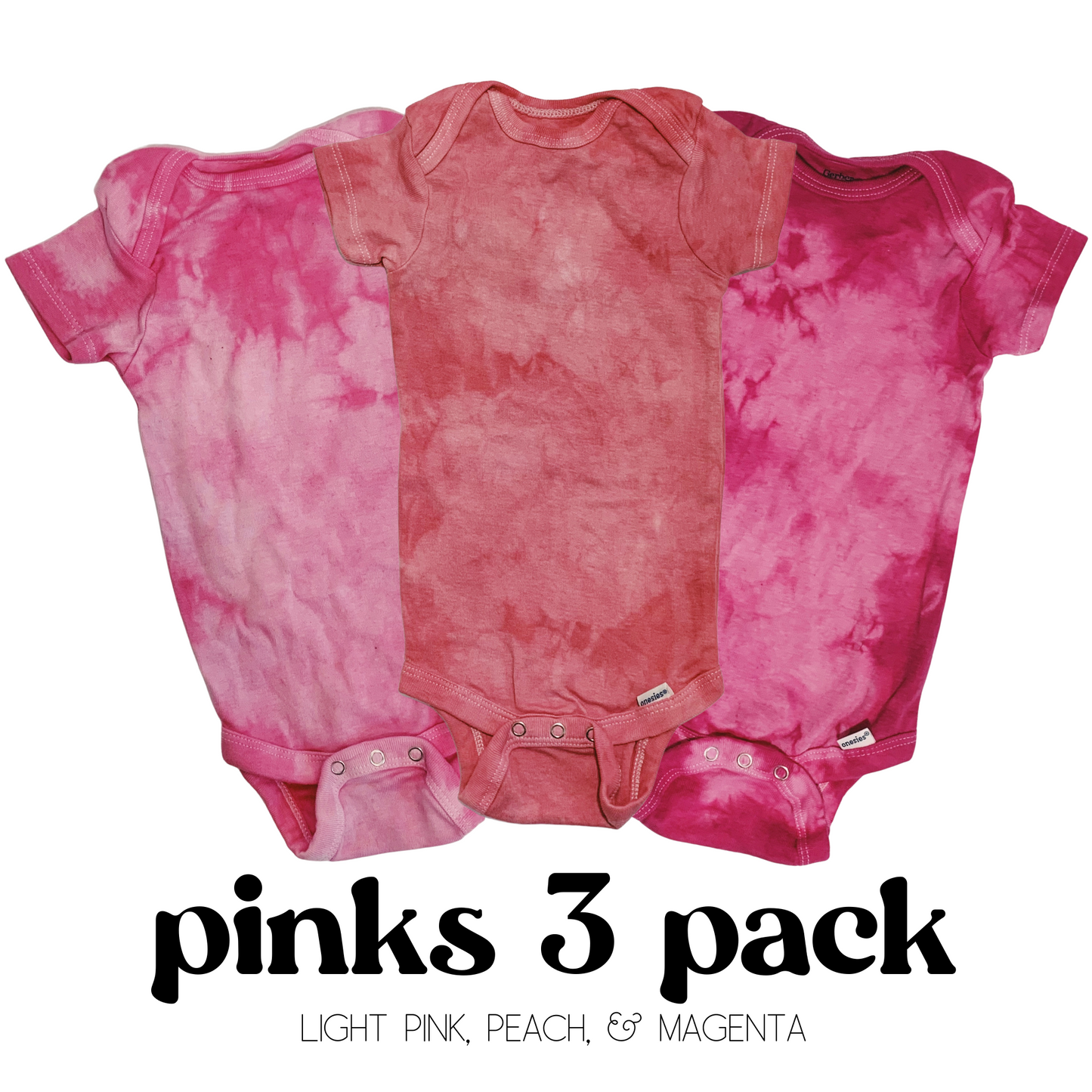 Pinks Baby Bodysuit 3 PACK