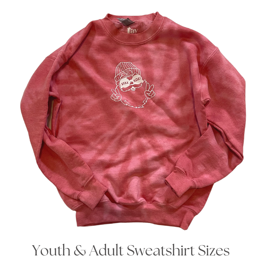 Stay Merry Santa Tie Dye Sweatshirt- Adult & Youth Sizes