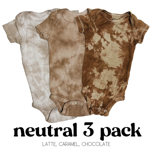 Neutrals Baby Bodysuit 3 PACK