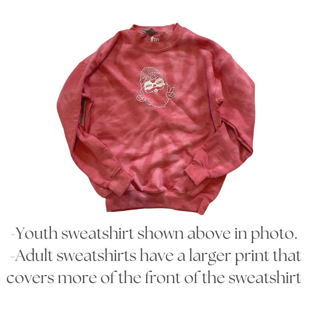 Stay Merry Santa Tie Dye Sweatshirt- Adult & Youth Sizes