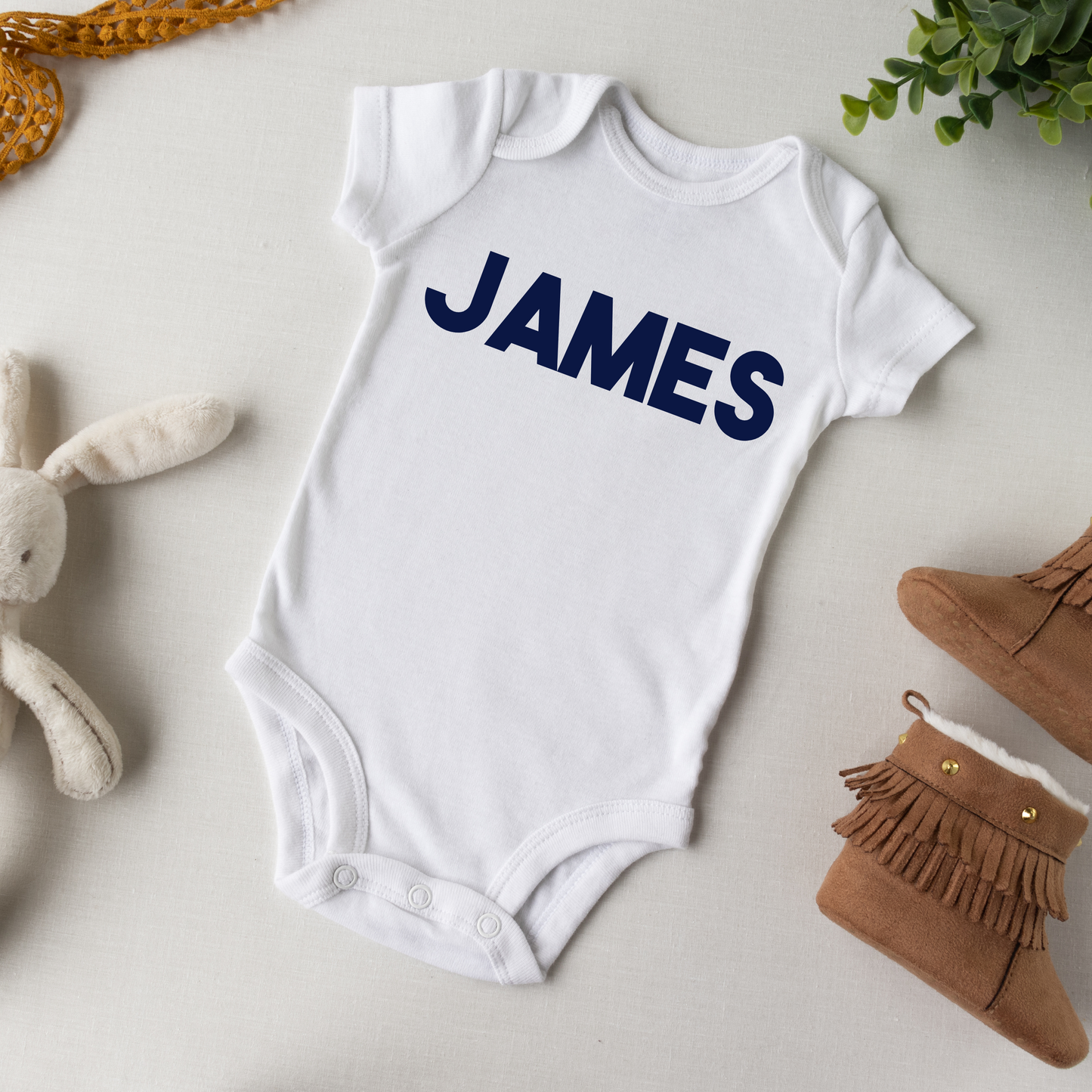 Custom Single Color Name Baby Bodysuit