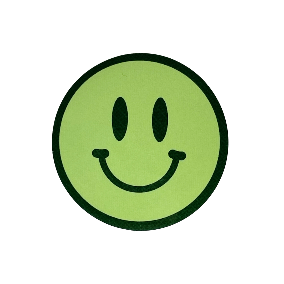 Green Happy Face Sticker