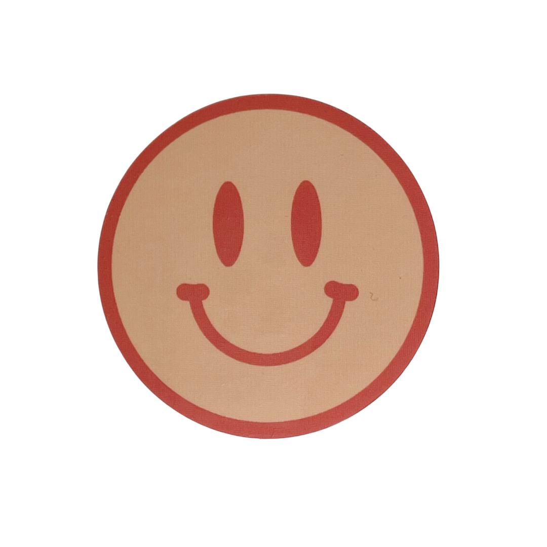 Peach Happy Face Sticker