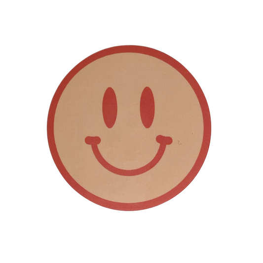 Peach Happy Face Sticker