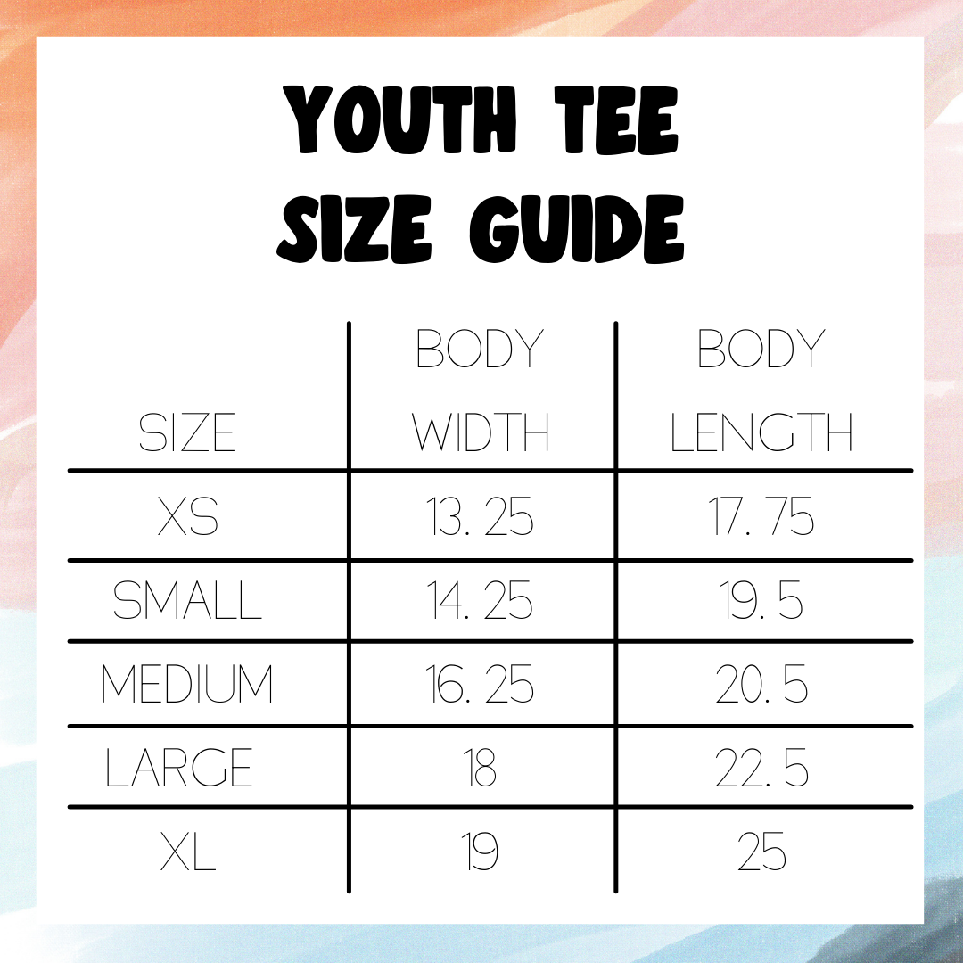 Gildan Size Chart for Youth & Adults