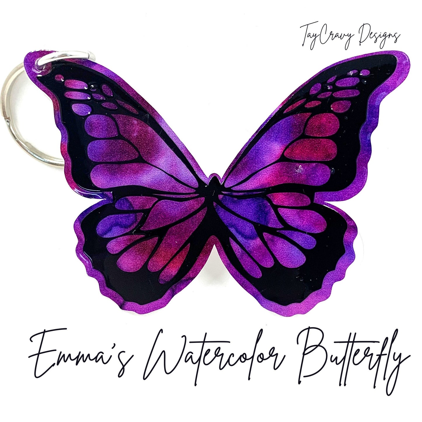 Butterfly Acrylic Keychain with Key Ring