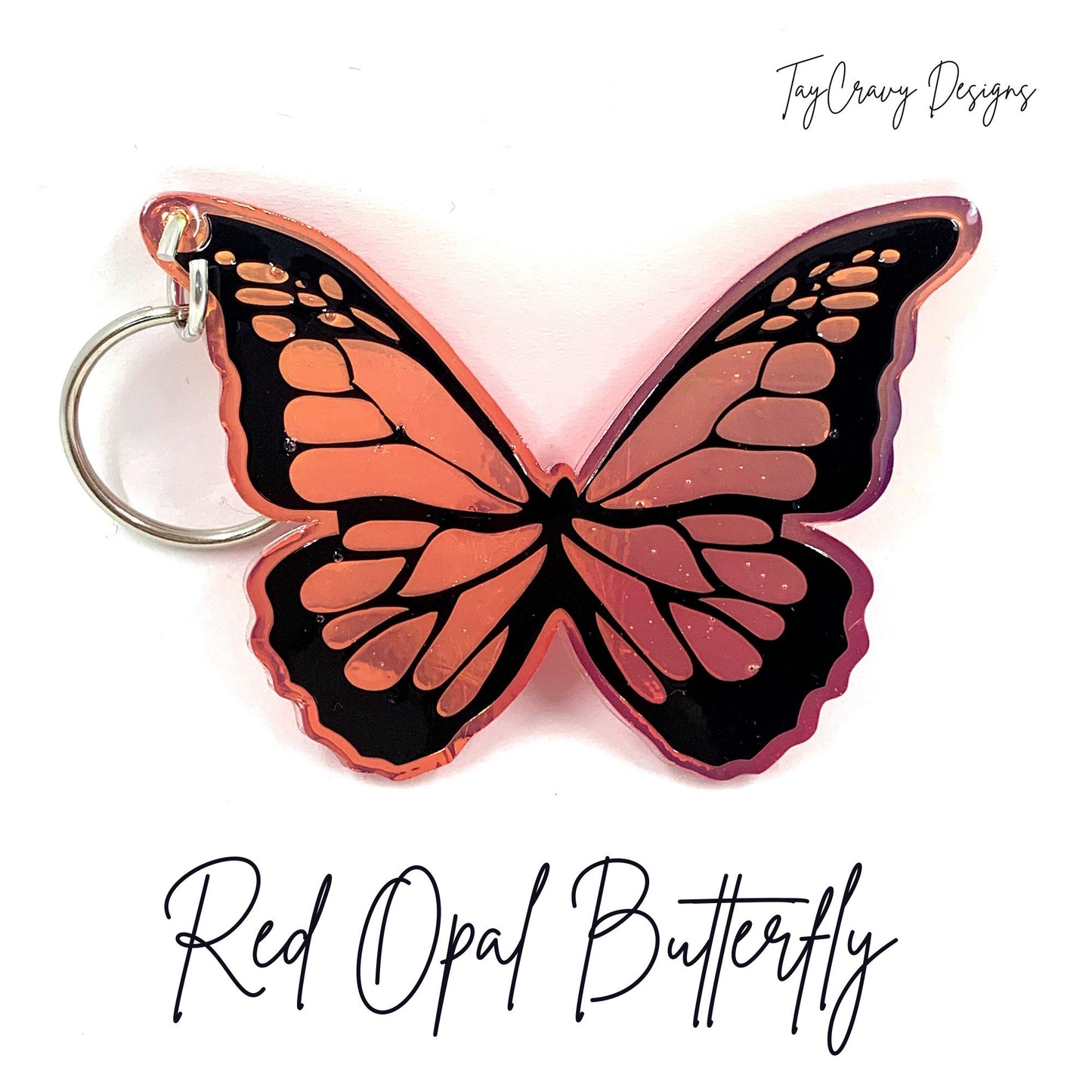 Butterfly Acrylic Keychain with Key Ring