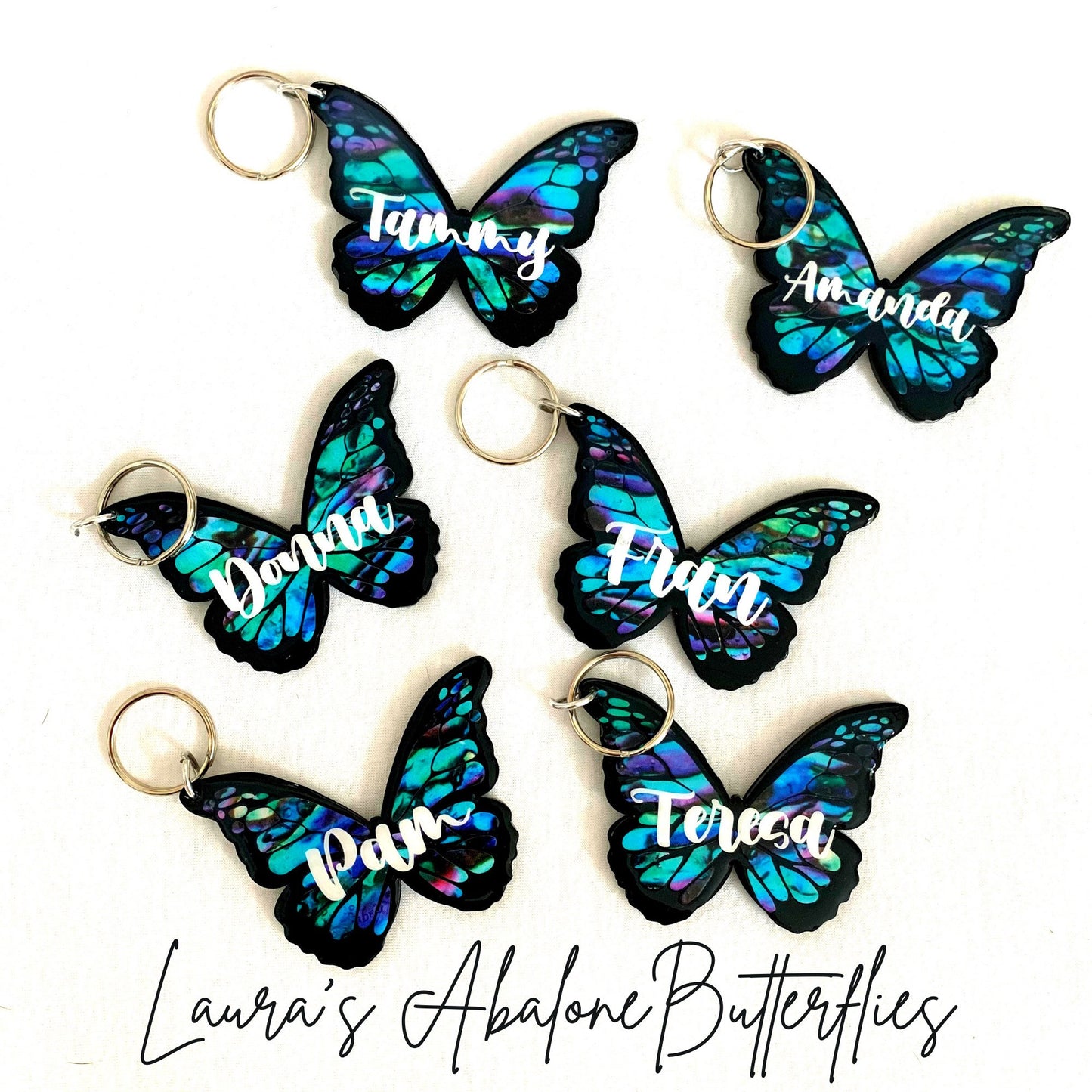 Butterfly Acrylic Keychain with Key Ring