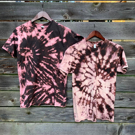 Charcoal Grey & Purple Bleach Tie Dye Tee