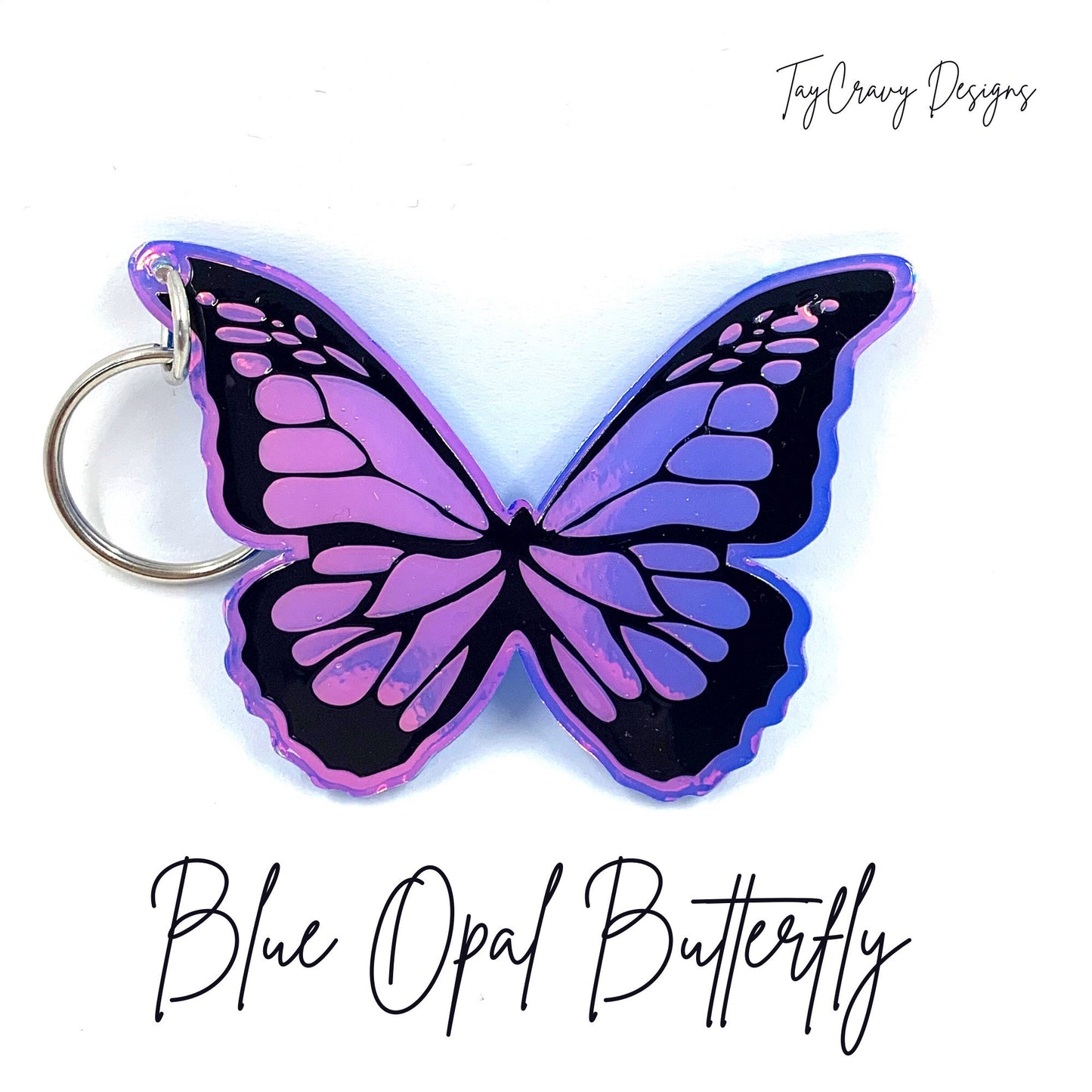 Butterfly Acrylic Keychain with Key Ring