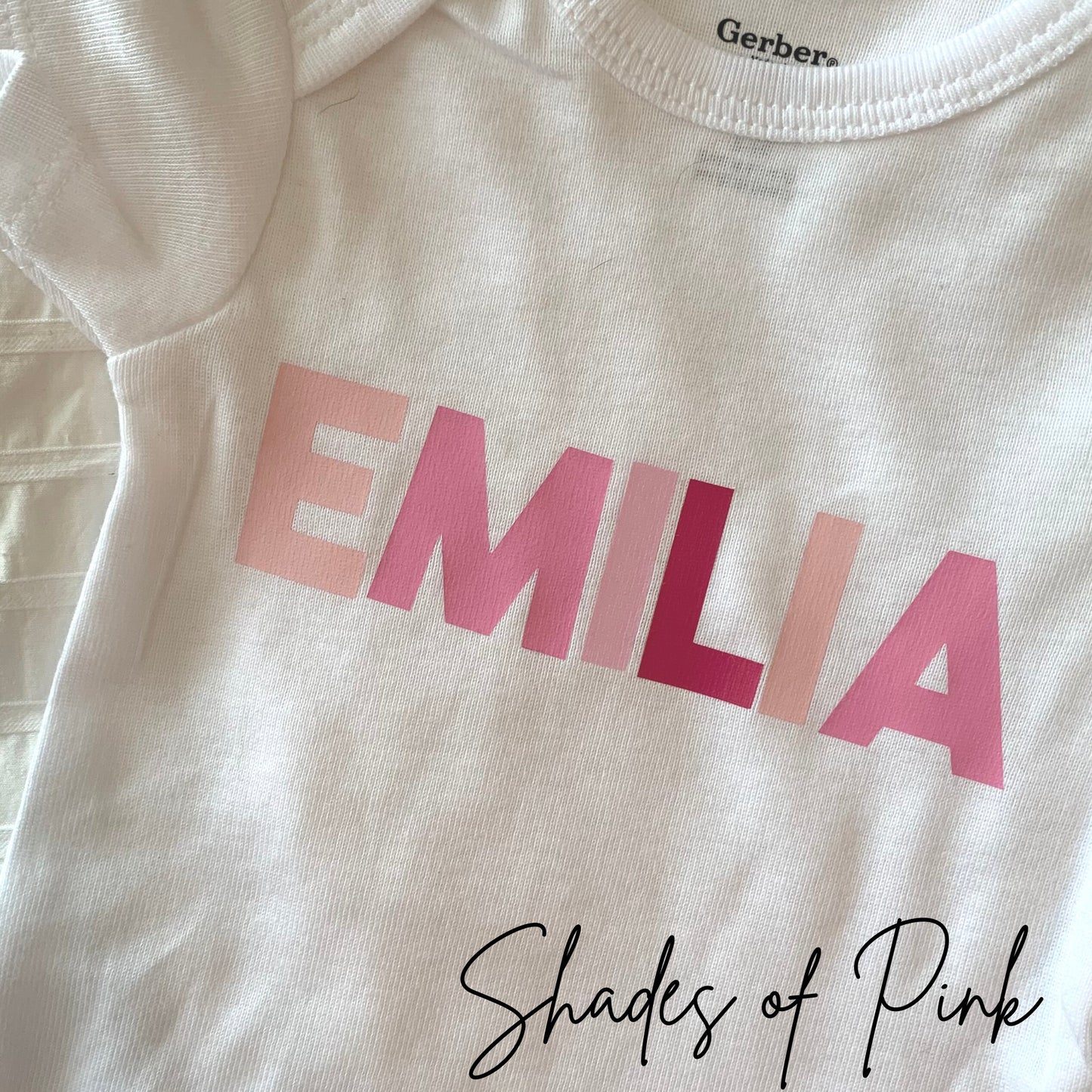 Custom Name Baby Bodysuits - Color Gradient