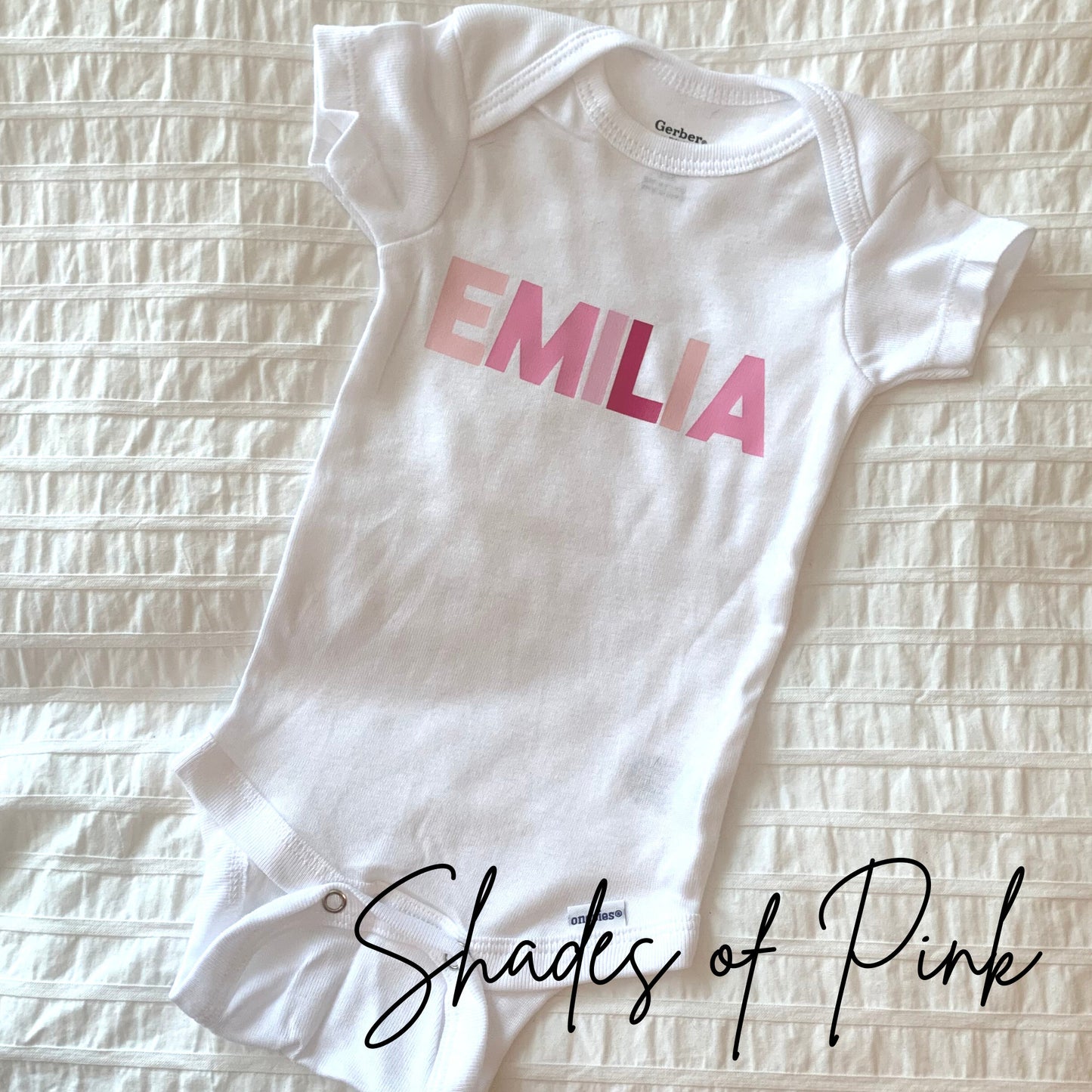 Custom Name Baby Bodysuits - Color Gradient