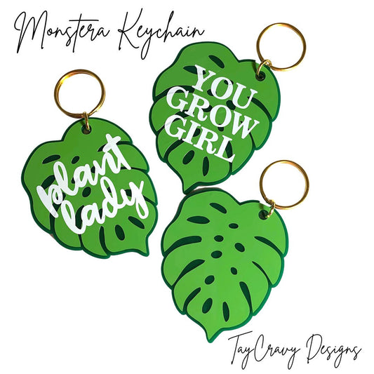 Monstera Plant Keychain