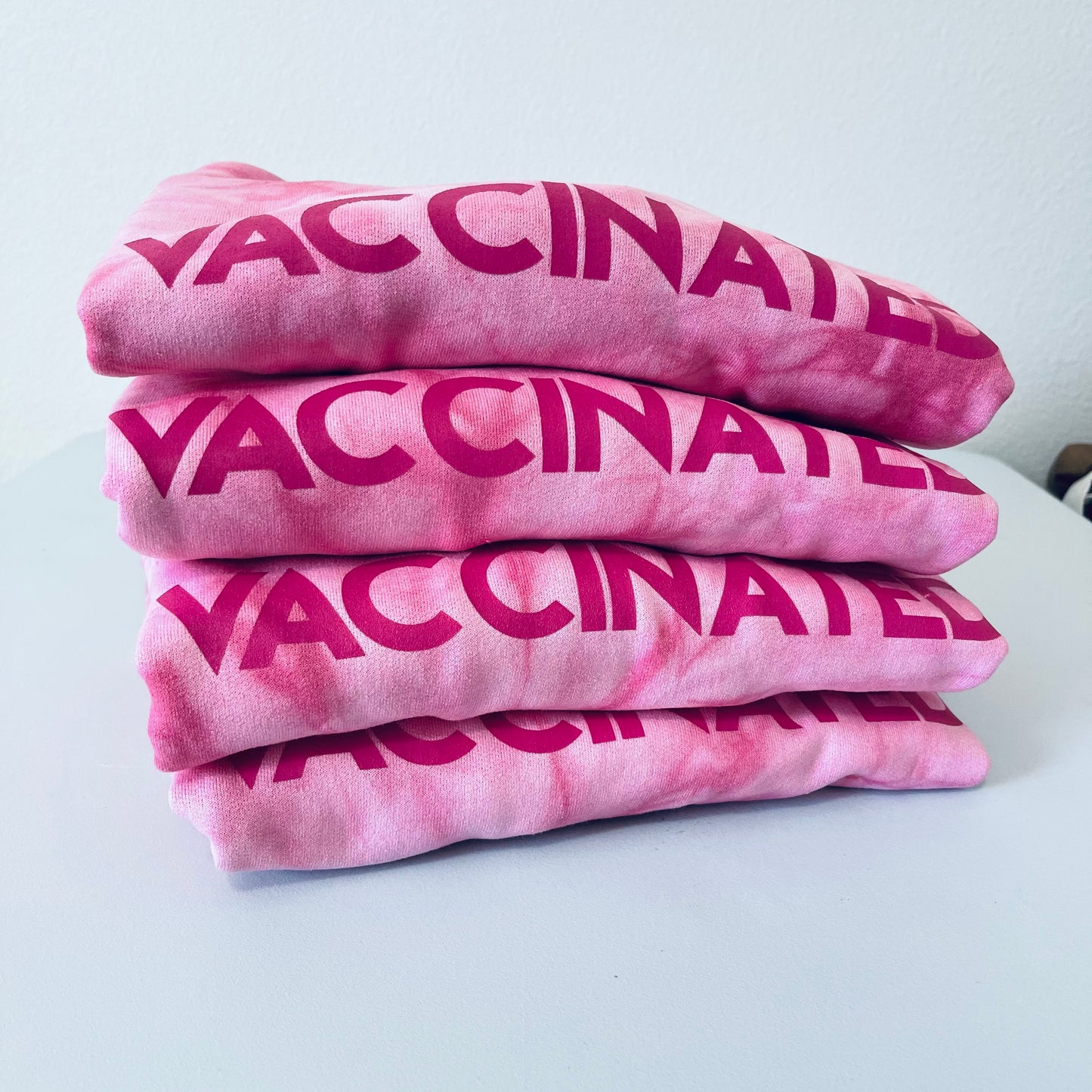 Magenta Tie Dye VACCINATED Sweatshirt