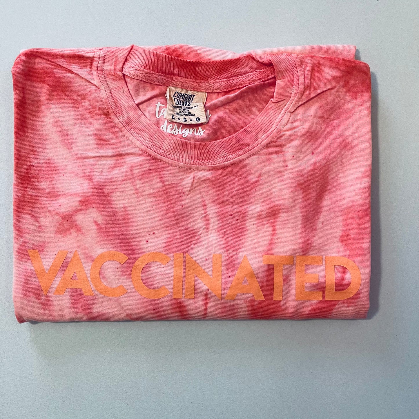 Peach Tie Dye VACCINATED Tee