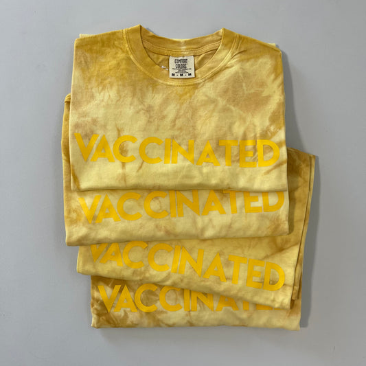 Golden Tie Dye VACCINATED Tee