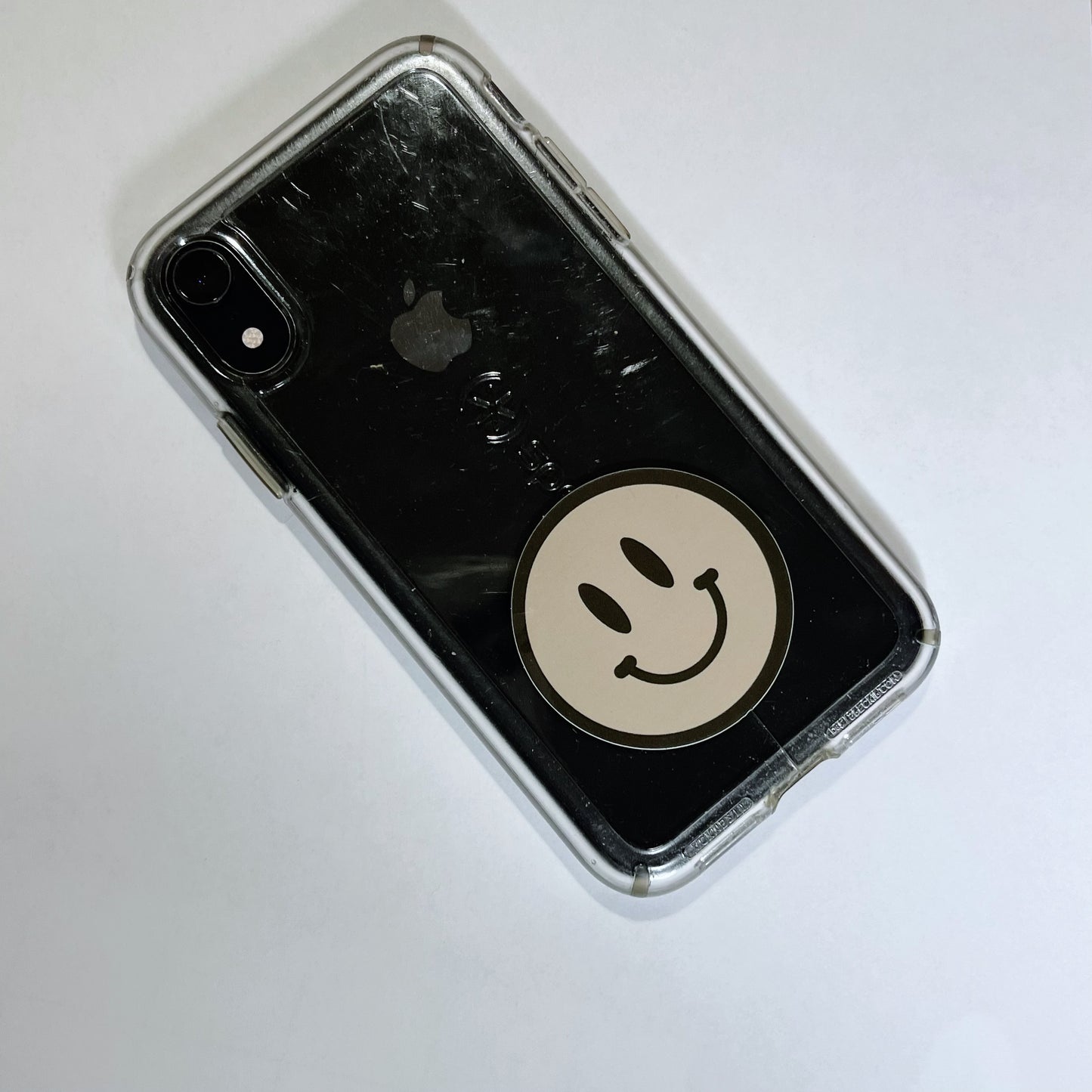 Tan Happy Face Sticker