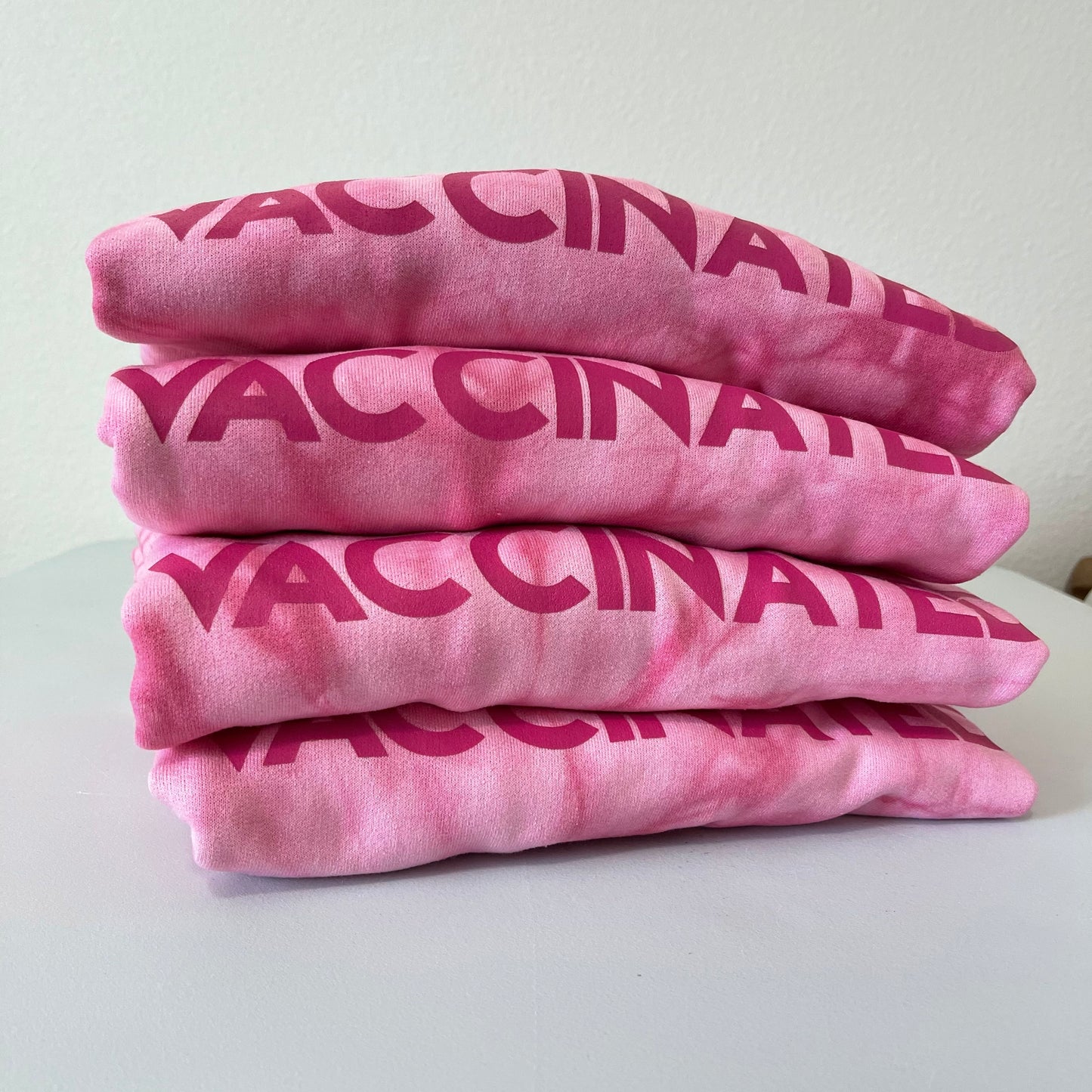 Magenta Tie Dye VACCINATED Sweatshirt