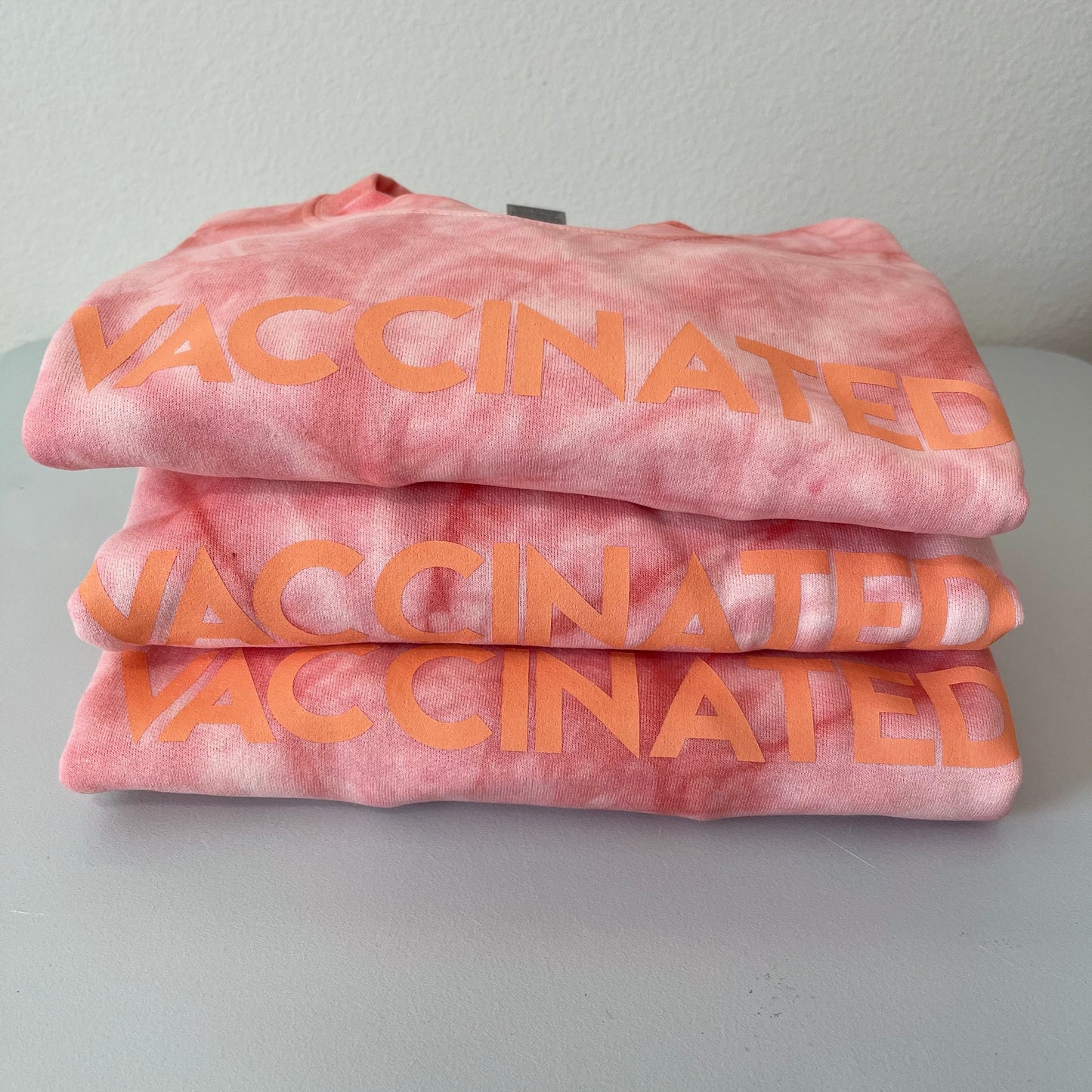 Peach Tie Dye VACCINATED Sweatshirt