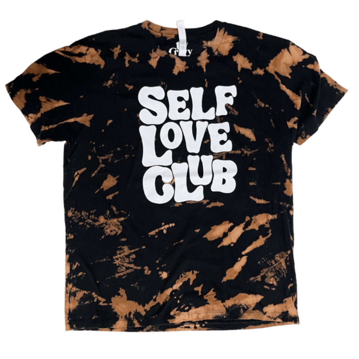 Self Love Club Black Bleach Dye Tee